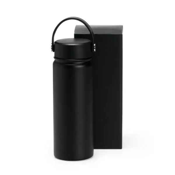 GARRAFA DUPLA CAMADA NA COR PRETA - 550 ML